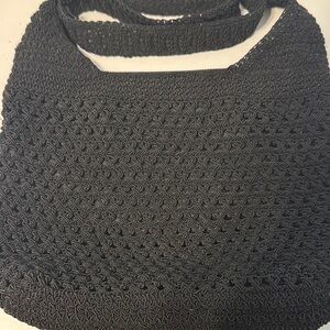 Elegant Black Woven Tote Bag